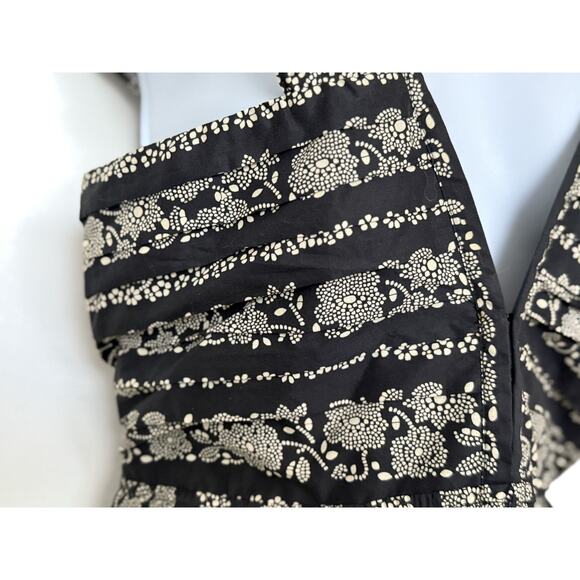 HEARTLOOM Women's Prima Maxi Vintage Print Black & Cream Dress Open Back Size M - Picture 7 of 16